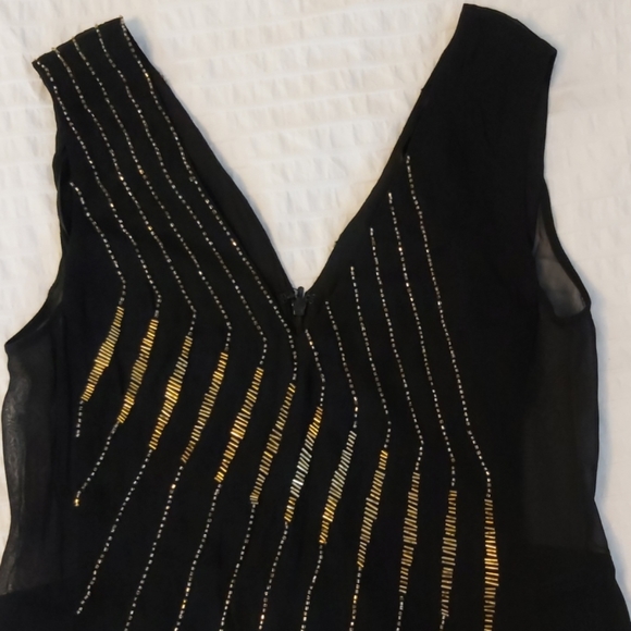 FCUK black party dress w gold sequins - Picture 3 of 6